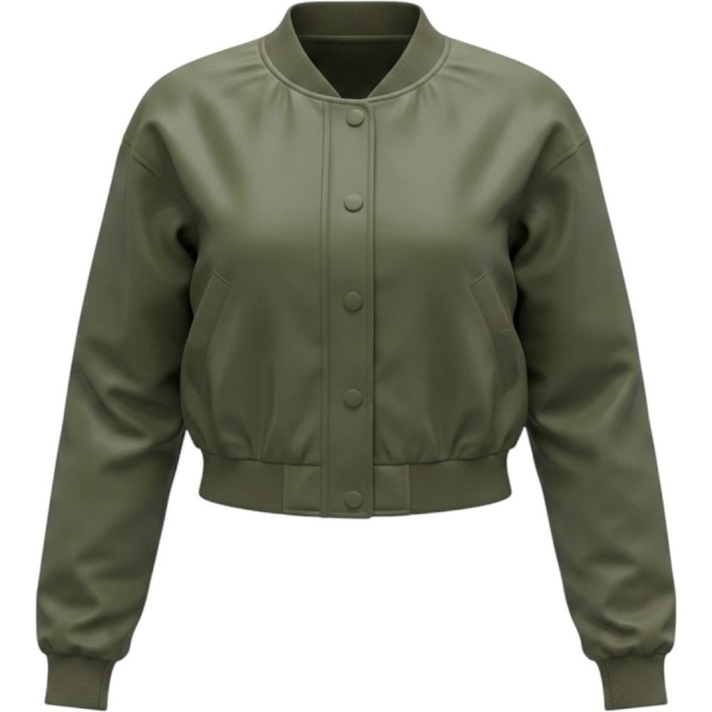 Pilcro Anthropologie Moss Green Cropped Bomber Jacket Nylon Small NWT